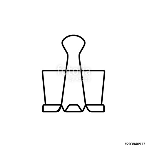 500x500 Binder Clip Line Vector Black Icon Stock Image And Royalty Free