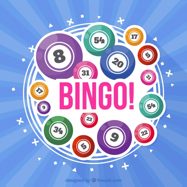 626x626 Blue Background With Colorful Bingo Balls Vector Free Download