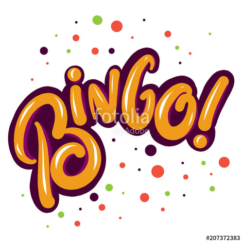500x500 Bingo Vector Lettering On Background. Stock Image And Royalty
