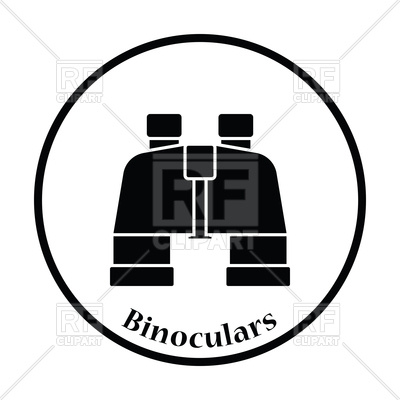 400x400 Thin Circle Design Of Binoculars Icon Vector Image Vector