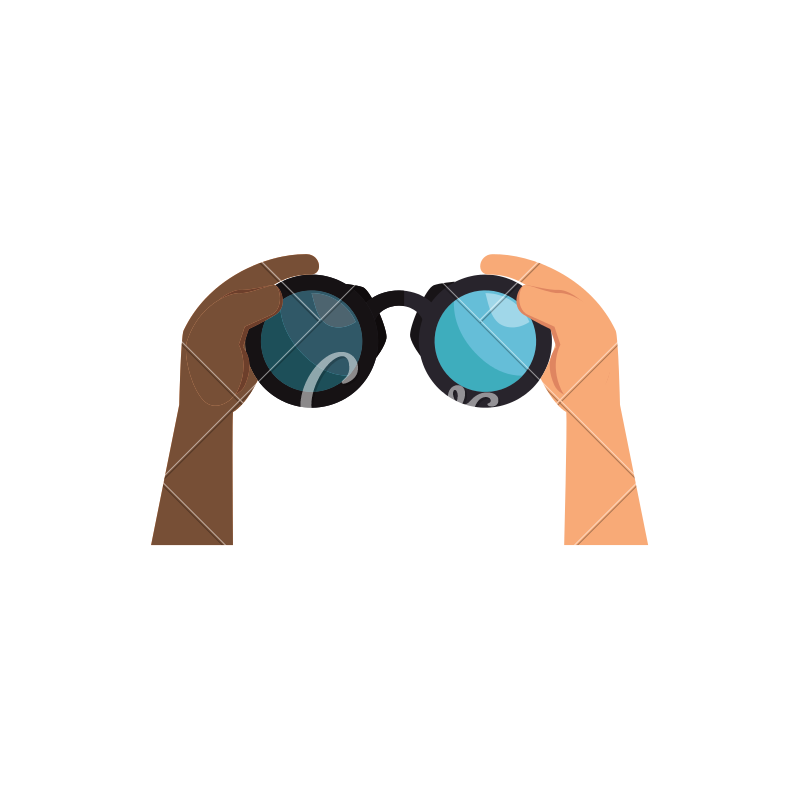 800x800 Hands With Binoculars Vector