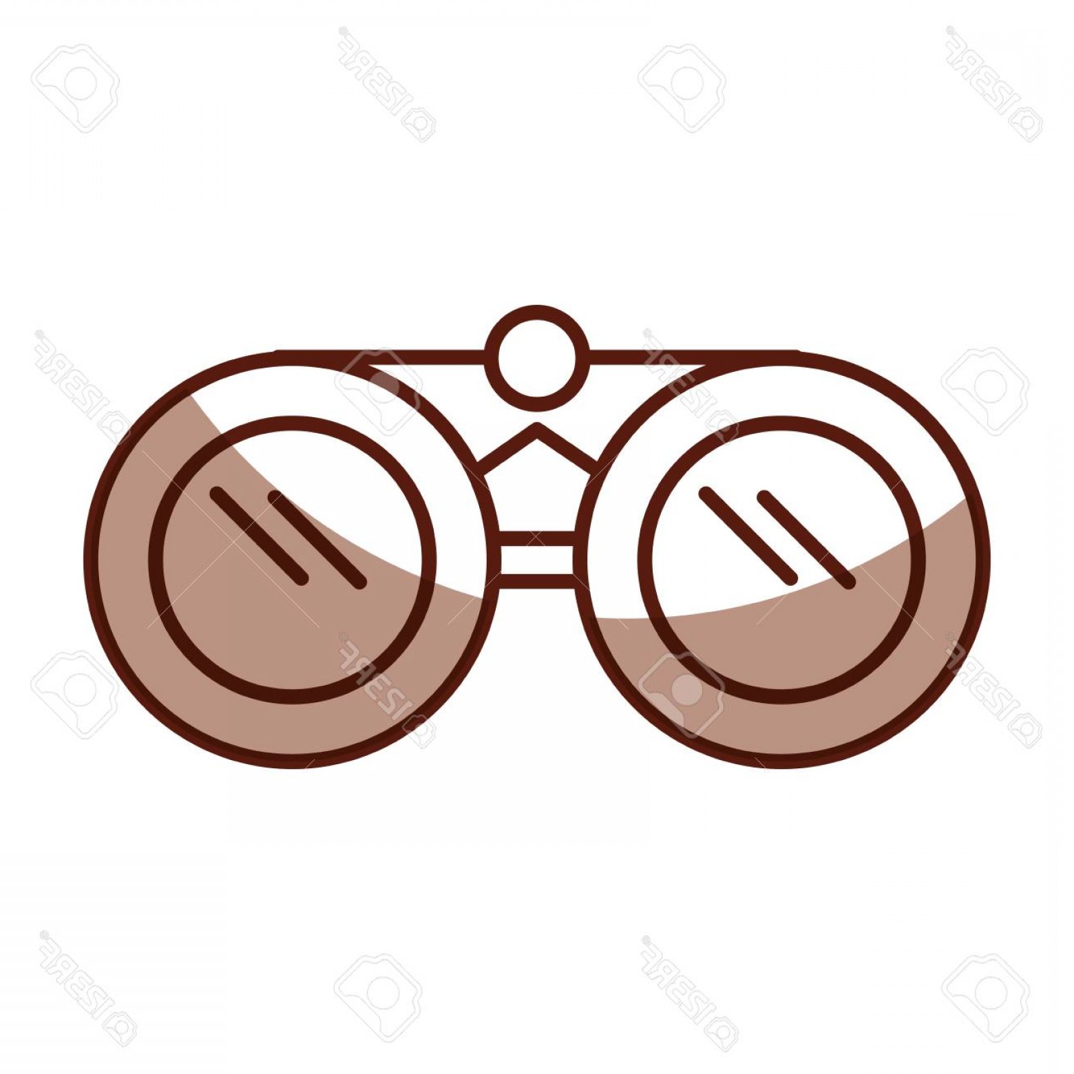 1560x1560 Photostock Vector Shadow Brown Binoculars Cartoon Vector Graphic