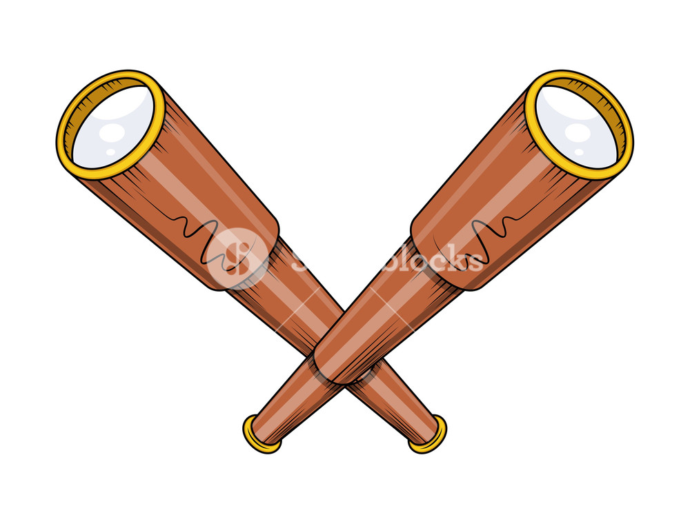 1000x760 Retro Cross Binoculars Vector Royalty Free Stock Image