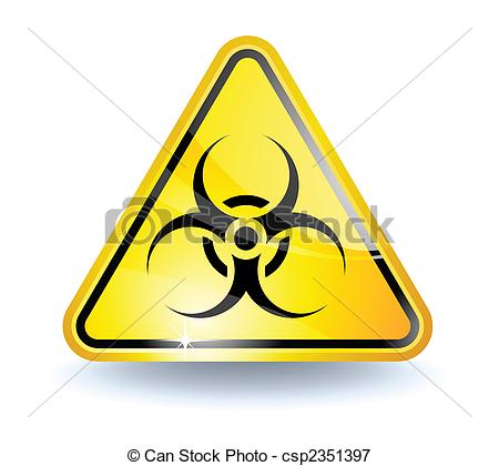 450x420 Biohazard Sign With Glossy Yellow Surface.