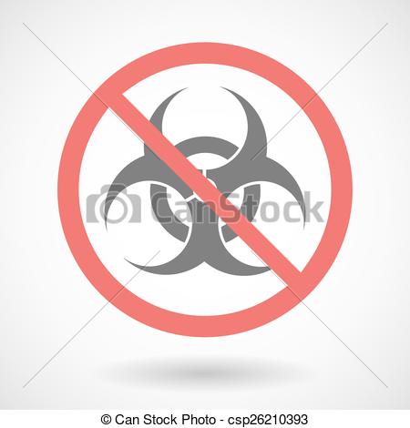 450x470 Forbidden Signal With A Biohazard Sign. Illustration Of A
