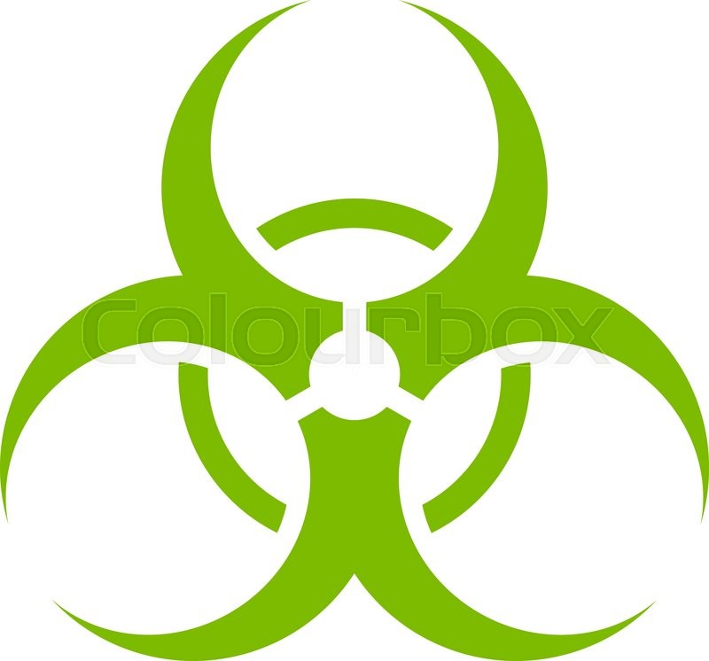 800x746 Biohazard Symbol Vector Icon. Style Is Flat Symbol, Eco Green