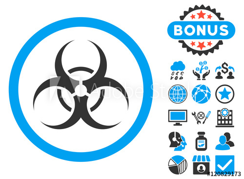 500x366 Biohazard Symbol Icon With Bonus Symbols. Vector Illustration