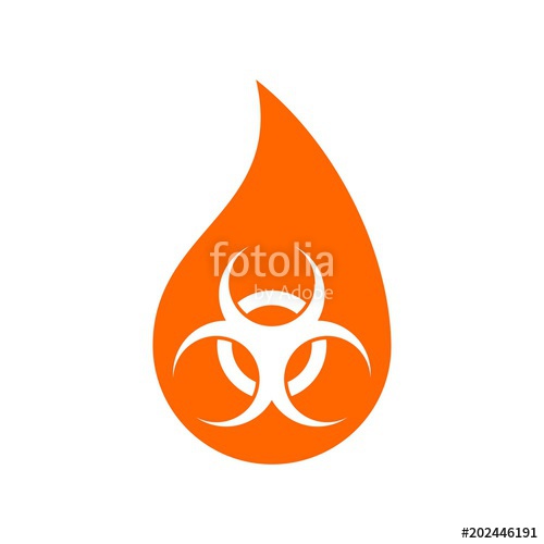 500x500 Biohazard Logo. Water Icon. Liquid Symbol. Vector Eps 08. Stock