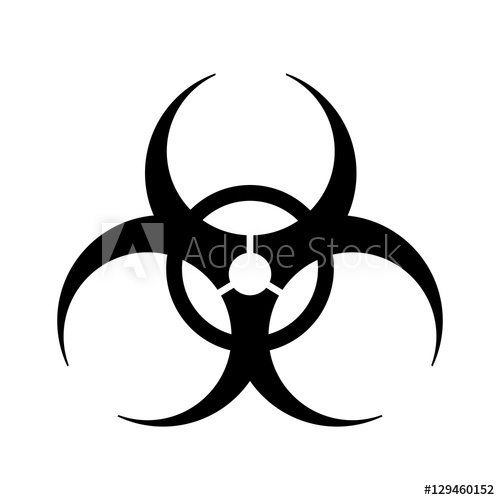 500x500 Monochrome Silhouette With Biohazard Symbol Vector Illustration