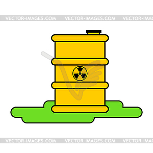 300x300 Yellow Barrel Radioactive Waste. Biohazard
