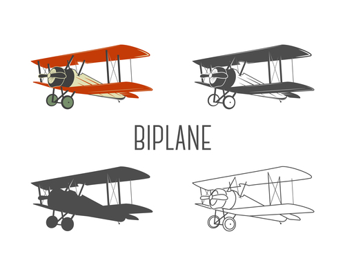 500x400 Biplane On Curated Vector Illustrations, Stock Royalty Free Images