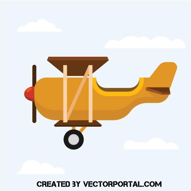 660x660 Biplane Vector Illustration
