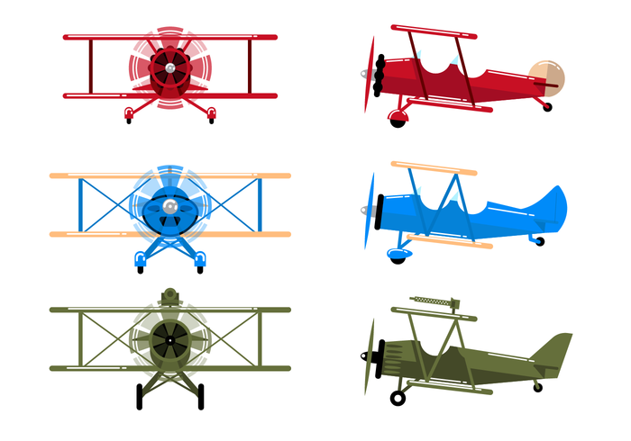 700x490 Free Biplane Vector