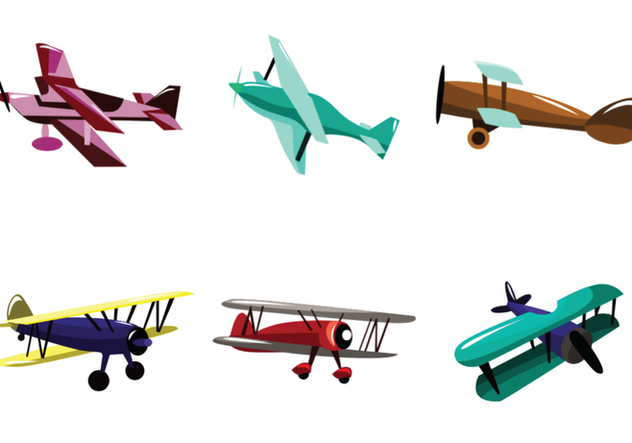 632x443 Multicolor Biplane Vector Free Vector Download 391693 Cannypic