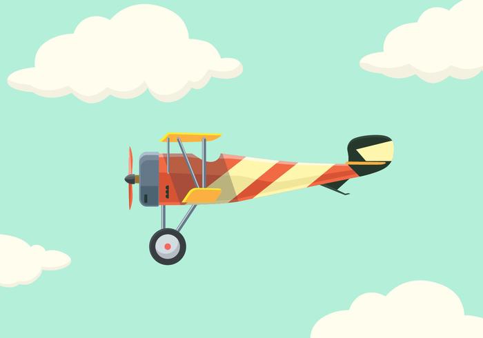 700x490 Biplane Vector Illustration