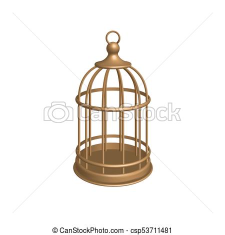 450x470 Vector Golden Cage. Vector Golden Cage. Birdcage Isolated On White