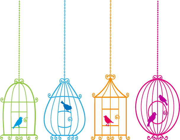 608x474 Bird And Birdcage Vector Free Vector 4vector
