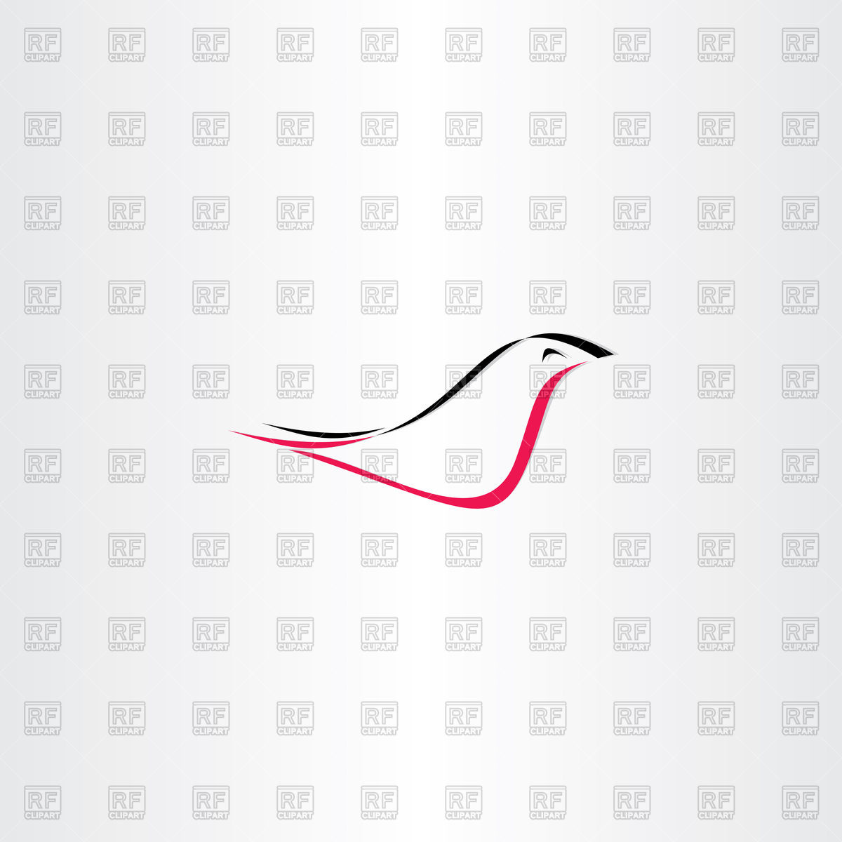 1200x1200 Red Black Stylized Bird Icon Vector Image Vector Artwork Of