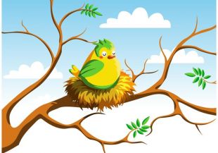 310x217 Birds In Nest Vector Free Vectors Ui Download
