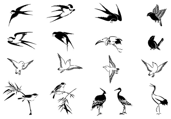 700x490 Flying Bird Vector Pack