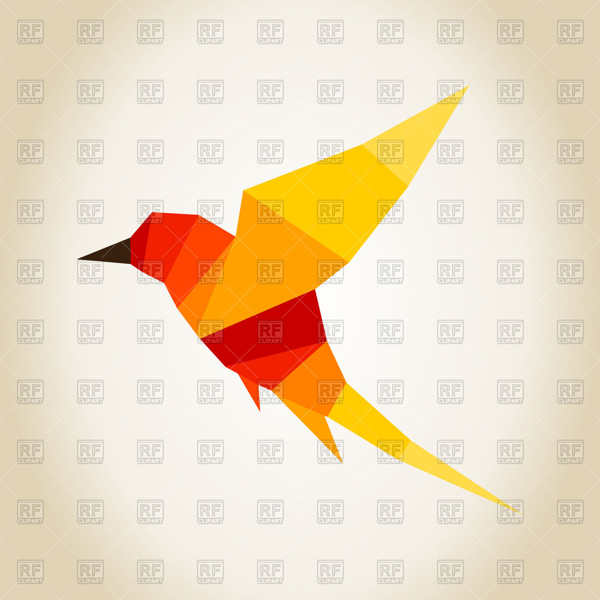 1200x1200 Orange Polygonal Bird Vector Image Vector Artwork Of Plants And