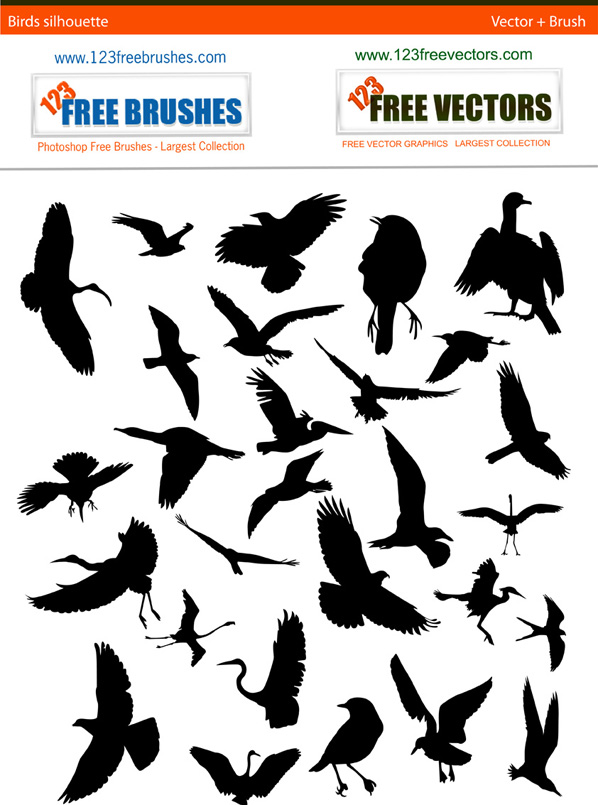 598x805 Bird Silhouette Free Pack By 123freevectors