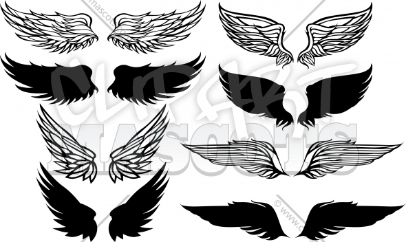590x352 Wings Vector Elements Graphic Clipart Image