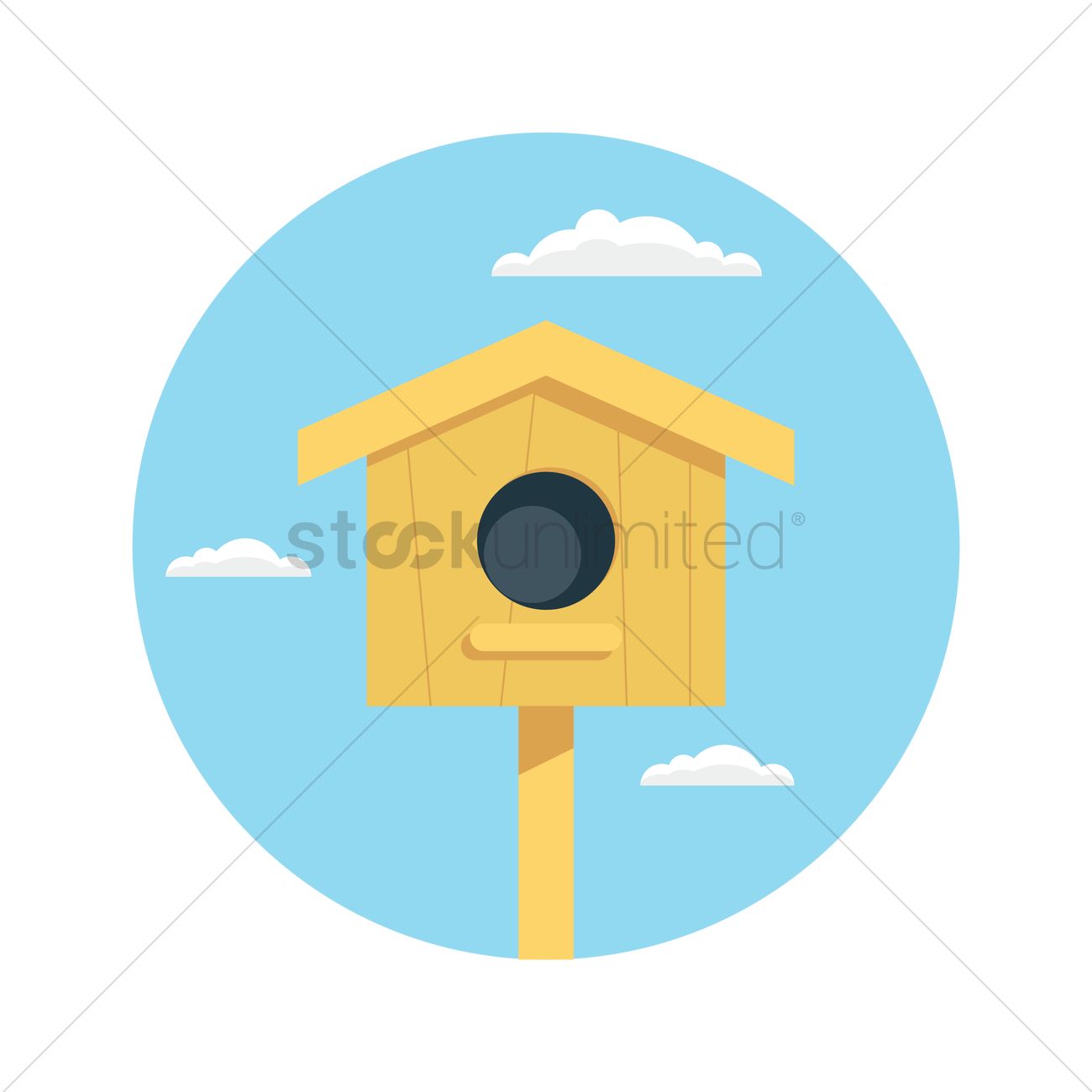 1300x1300 Birdhouse Vector Image