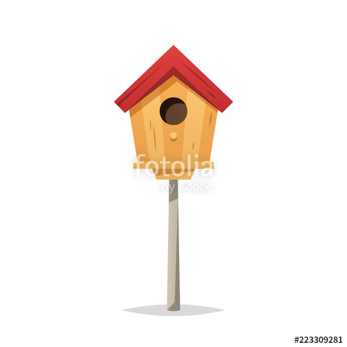500x500 Wooden Birdhouse Vector Isolated Illustration Stock Image And