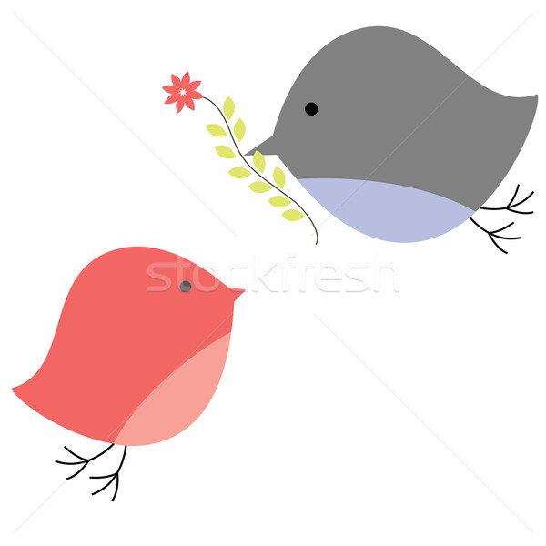 600x600 Background With Birds. Vector Illustration Vector Illustration