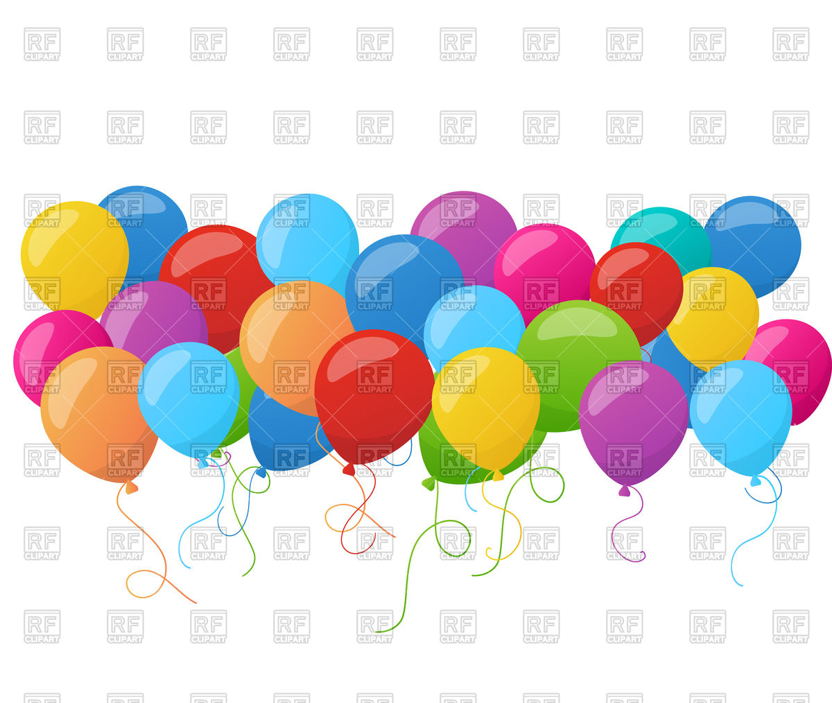 1200x1014 Birthday Banner With Colorful Balloons Vector Image Vector