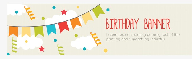 650x202 Cute Birthday Banner Vector, Birthday Vector, Banner Vector