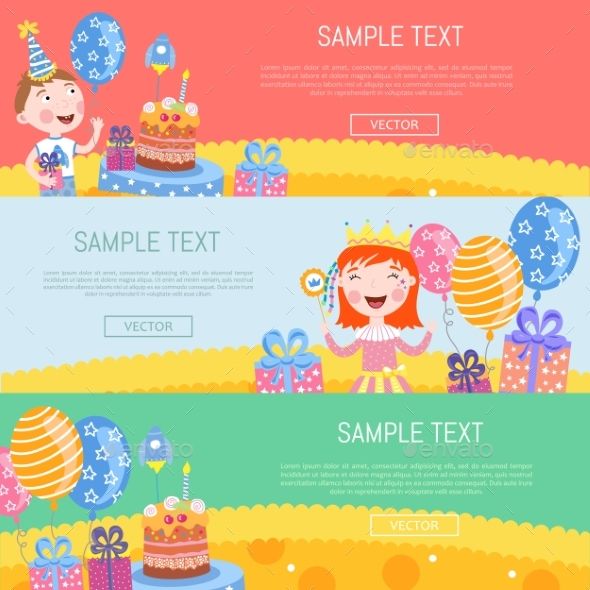 590x590 Happy Birthday Banners Vector Illustration Best Design