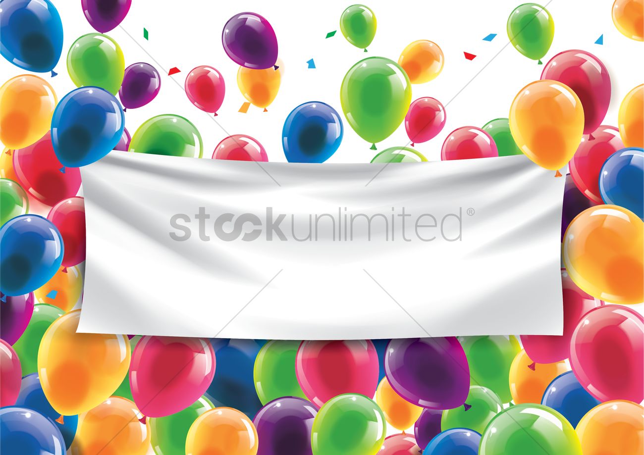 1300x919 Happy Birthday Concept With An Empty Banner Vector Image