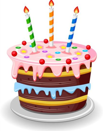 425x539 Delicious Birthday Cake With Candle Vectors 05 Free Download