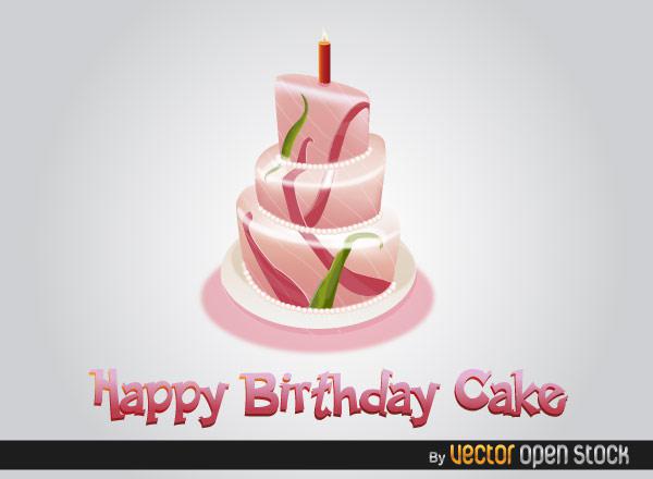 600x440 Free Happy Birthday Cake Vector 123freevectors