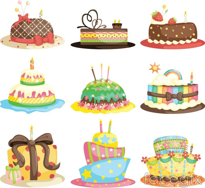 800x735 Cartoon Birthday Cake Vector Design Birthday Cakes