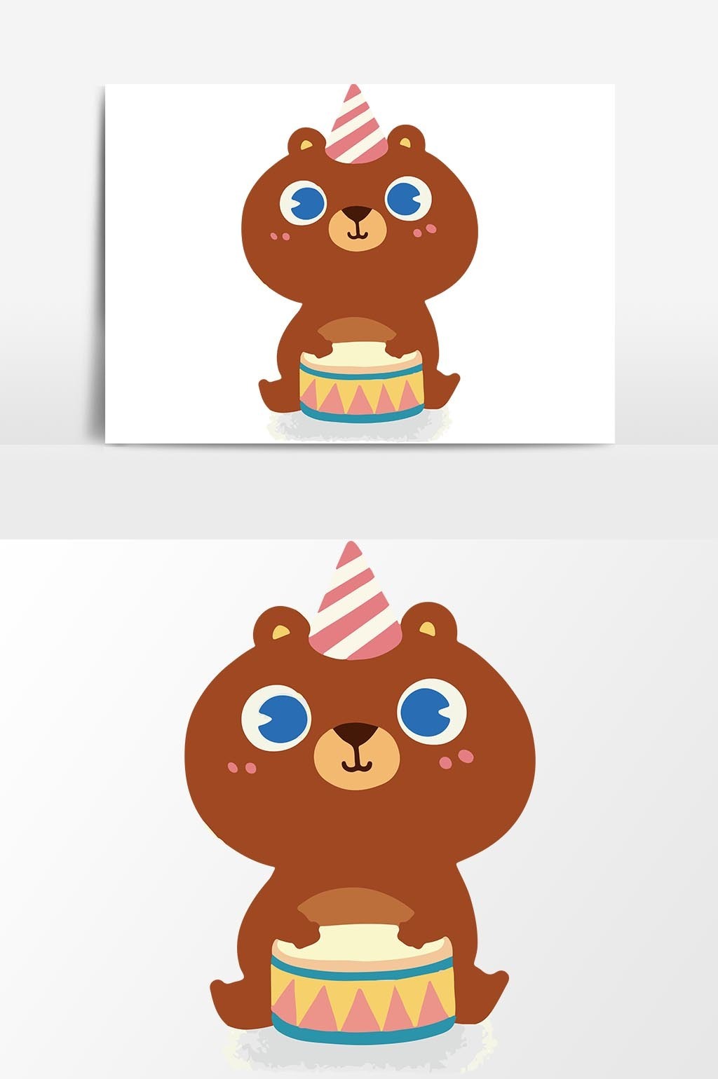 1024x1540 Cartoon Cute Bear Birthday Cake Vector Element Free Download Pikbest