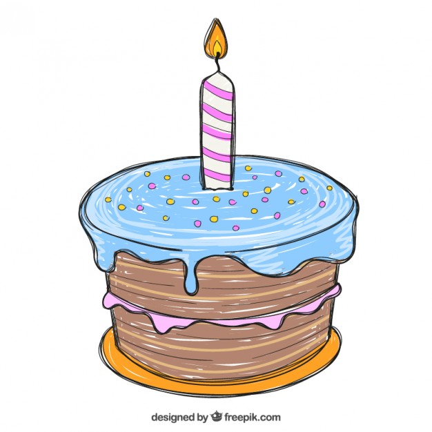 626x626 Hand Drawn Birthday Cake Vector Free Download