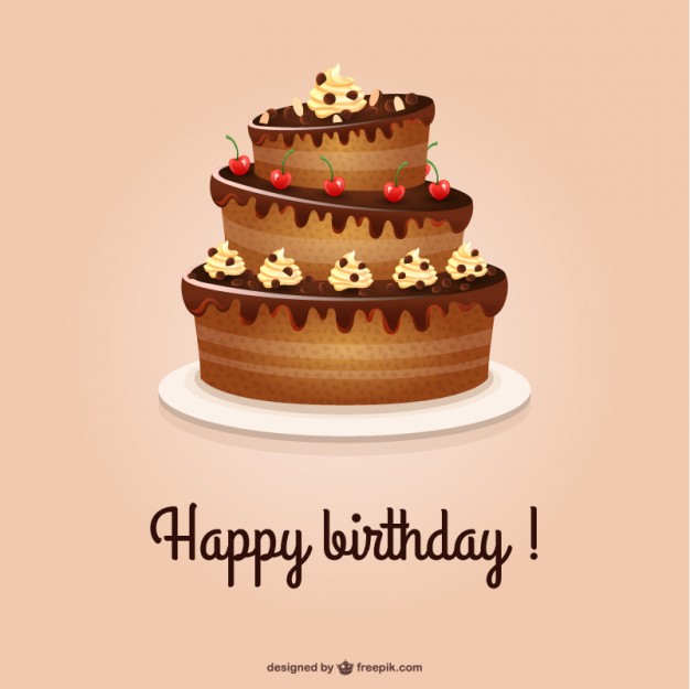 626x625 Happy Birthday Card With Cake Vector Free Vector Download In .ai
