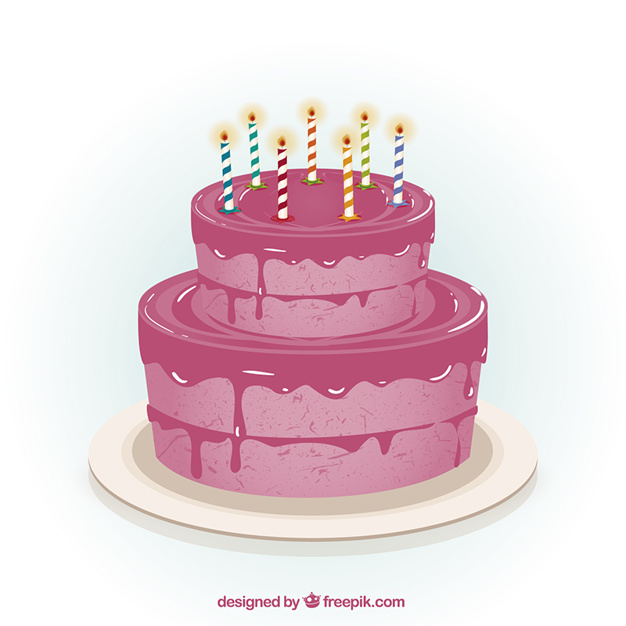 626x626 Pink Birthday Cake Vector Free Download