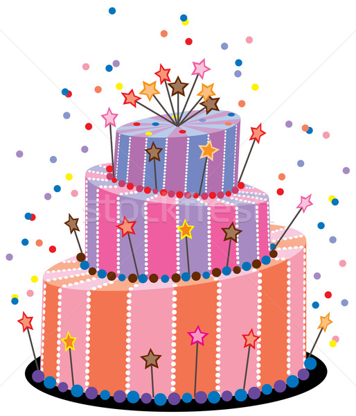 514x600 Vector Big Birthday Cake Vector Illustration Dmitry Merkushin