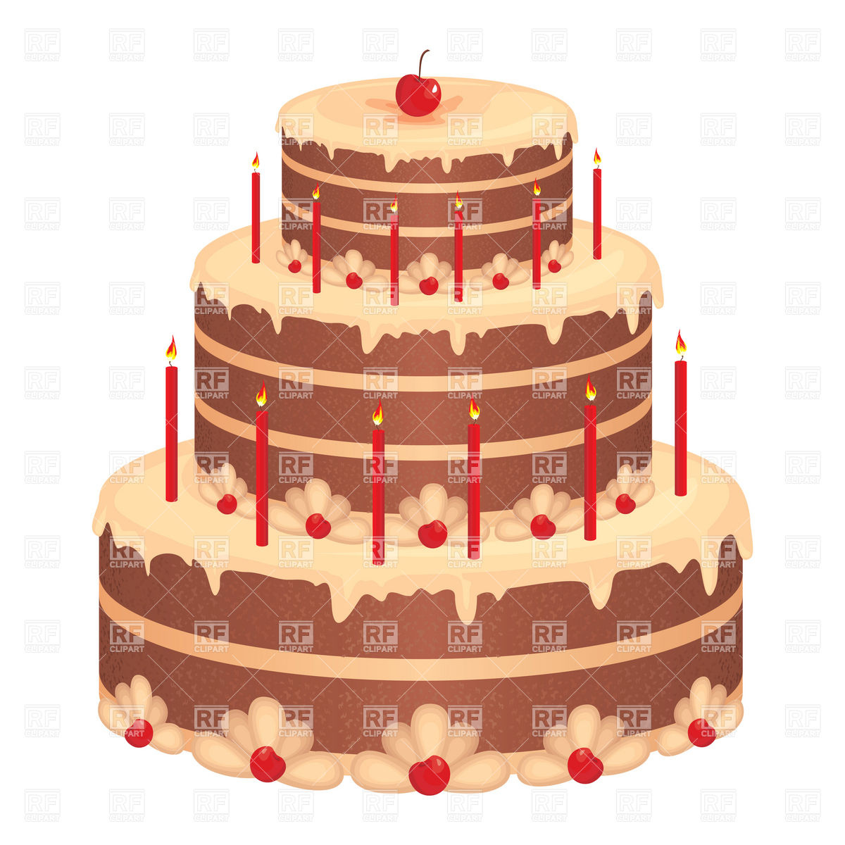 1200x1200 Big Birthday Cake Vector Image Vector Artwork Of Food And