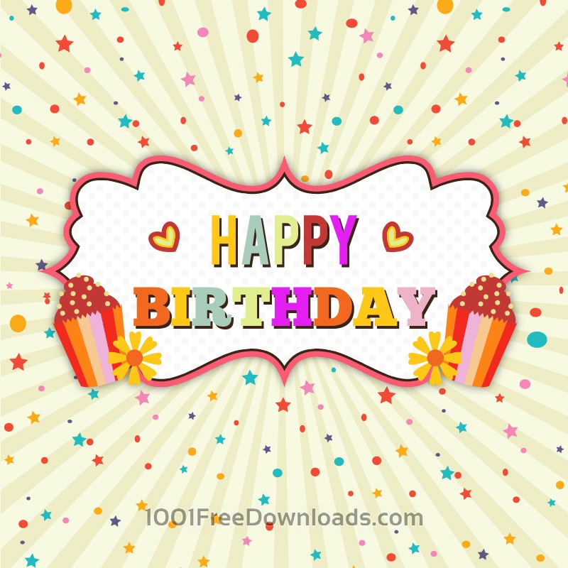 800x800 Free Vectors Happy Birthday Vector Illustration Backgrounds