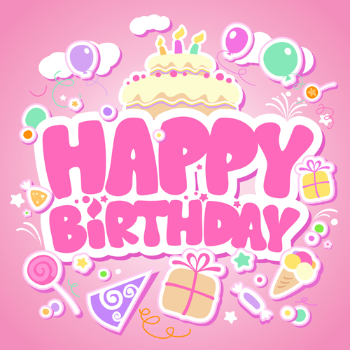 500x500 Creative Happy Birthday Design Elements Vector Art 04 Free Download