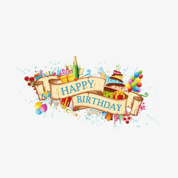 600x600 Holiday Elements,colored Ribbon,balloon,vector,happy Birthday