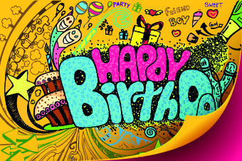340x227 Funny Happy Birthday Vector Background Free Vector In Encapsulated