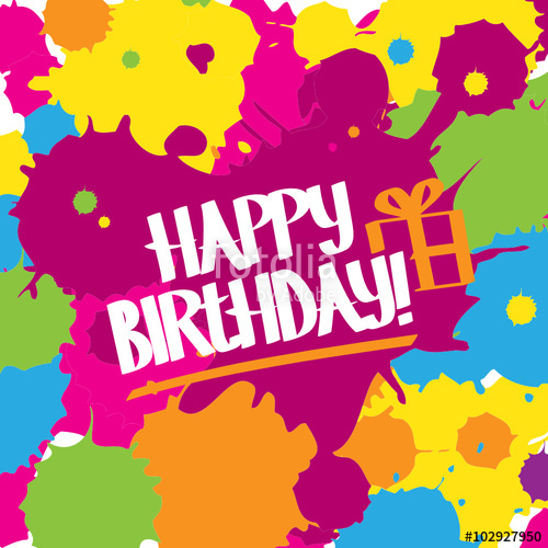 500x500 Happy Birthday Vector Graffiti Letters Card Stock Image And