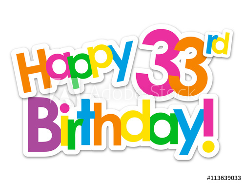 500x375 Happy 33rd Birthday Vector Card