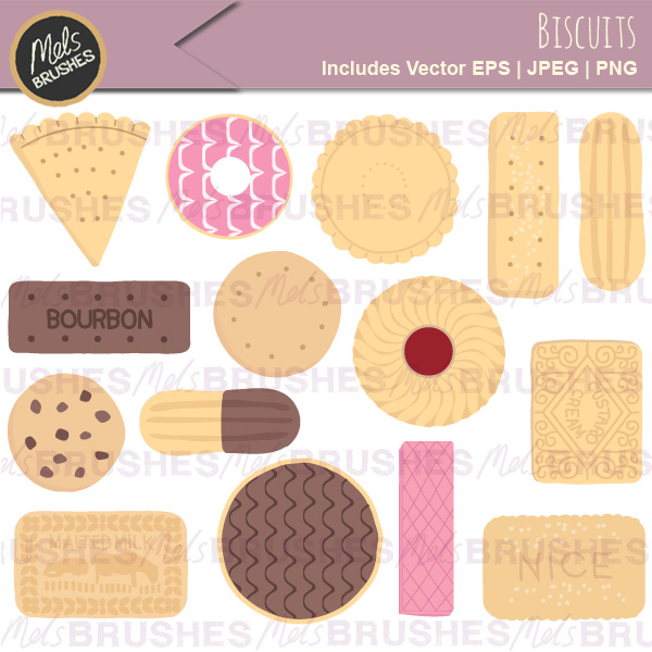 600x600 Cookies And Biscuit Vector Clipart Illustrations
